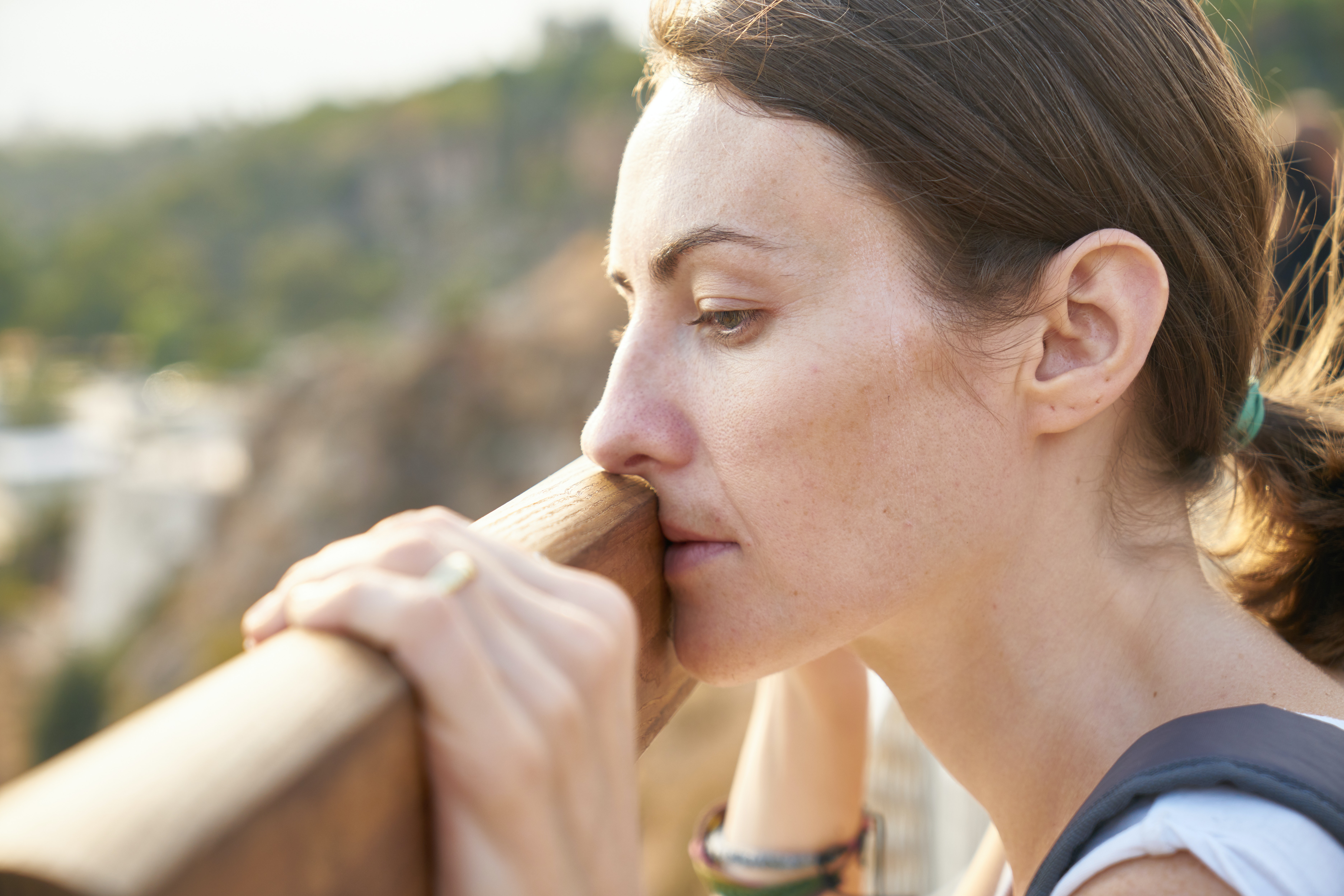 Person in contemplation during therapy